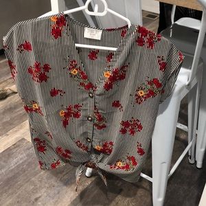 Sienna sky floral and stripped top